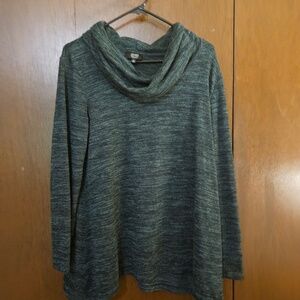 Women's Size L Jones New York Cowl Neck Asymmetrical Long Sleeved Tunic Top